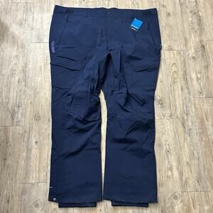 Columbia Omni-Tech Navy Blue Ski Snow Pants Mens 5XL/36 Powder Stash Waterproof